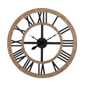 Dřevěné nástěnné hodiny s kovovými číslicemi - ∅90*4cm 2732 obraz