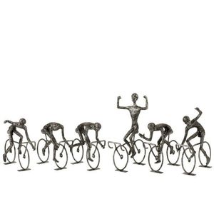 6 ks kovových dekorativních sošek cyklistů závodníků - 21, 5*8*18, 5 cm 2391 obraz