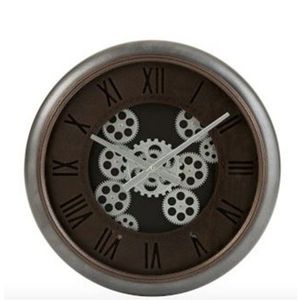 Nástěnné hodiny se stříbrným rámem a ozubenými kolečky Jessamond - Ø 52*7, 5 cm 2915 obraz