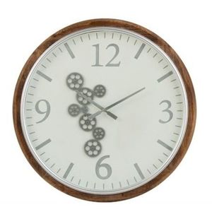 Velké nástěnné hodiny s dřevěným rámem a ozubenými kolečky Laudine L - Ø 75*6 cm 2918 obraz