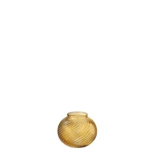 Žlutá skleněná kulatá váza Stripes S - Ø15*12, 5 cm 3664 obraz