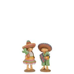 2 ks dekorativní sošky Mexičanů s kaktusy - 8, 5*7, 5*16, 5 cm 4101 obraz