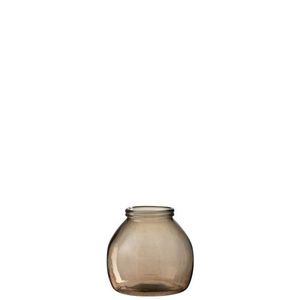 Skleněná světle hnědá váza baňka - Ø 21*20 cm 4213 obraz