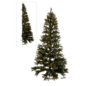 Poloviční umělý zelený dekorativní vánoční stromek s LED světýlky - 150*150*225 cm 5009 obraz