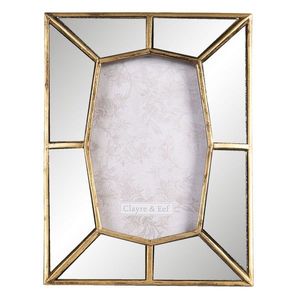 Fotorámeček se zrcadlovým okrajem se zlatým lemováním - 16*2*21 cm / 10*15 cm 2F0788 obraz