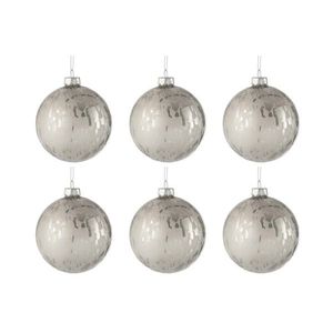 Sada stříbrných vánočních koulí s matnou patinou ( 6ks) - 8*8*8 cm 76231 obraz