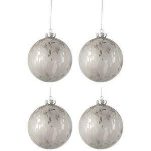 Sada stříbrných vánočních koulí s matnou patinou L ( 4ks) - 10*10*10 cm 76232 obraz