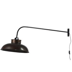 Tmavě hnědá nástěnná kovová retro lampa s patinou - 100*36, 5*45 cm 77966 obraz