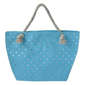 Modrá plážová taška se stříbrnými puntíky Dotta - 56*7*37 cm JZBG0268 obraz