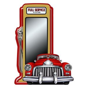 Nástěnné zrcadlo v červeném kovovém rámu Full Service - 49*4*67 cm 52S277 obraz