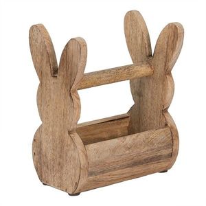 Dřevěná bedýnka s králíčky a madlem na přenášení - 16*10*20 cm 6H2157M obraz