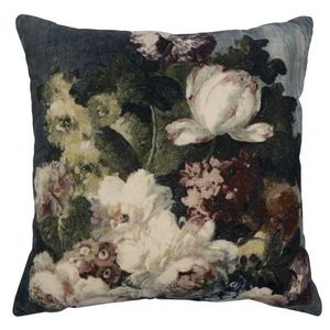 Sametový polštář s dekorem květin Romantic Flowers - 45*45*15cm MRKSFRB obraz