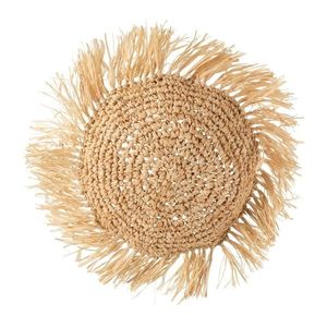 Dekorační kulatý polštářek z přírodní trávy Raffia natural - 45*15*45 cm 12340 obraz