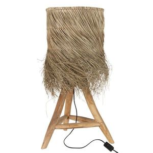 Stolní lampa z teakového dřeva a stínidlem z trávy Rafi grass - Ø 48*66 cm/ E27/ 70W 20913 obraz