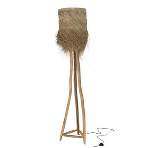 Stojací lampa z teakového dřeva a stínidlem z trávy Rafi grass - Ø 42*175 cm/ E27/ 70W 20914 obraz