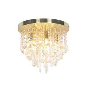 Klasická stropní lampa zlatá se sklem - Medusa obraz
