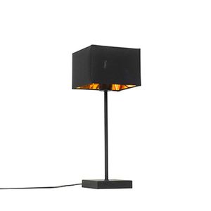 Moderní stolní lampa černá látka odstín černá se zlatem - VT 1 obraz