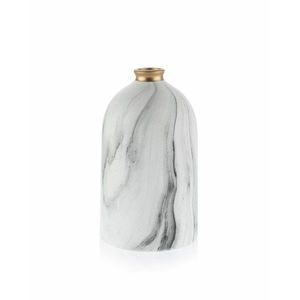 DekorStyle Váza Lilly Marbling 17 cm bílá obraz