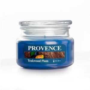 Provence Vonná svíčka ve skle 45 hodin teakové dřevo a švestka obraz