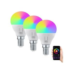 NEO LITE SMART sada 3x žárovka LED E14 6W RGB+CCT barevná a bílá, stmívatelná, Wi-Fi, P45, TUYA obraz