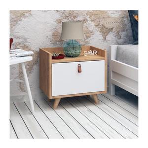Noční stolek DOPO 55x50 cm béžová/bílá obraz