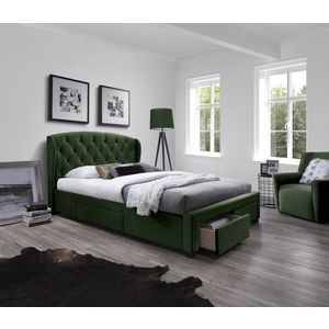HALMAR Čalouněná postel Rina tmavě zelená 160x200 cm obraz