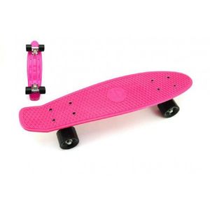 Skateboard - pennyboard 60cm nosnost 90kg, kovové osy, růžová barva, černá kola obraz