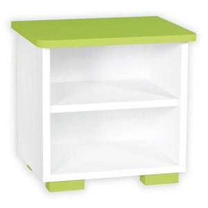 Noční stolek BB10 bílá+zelená obraz