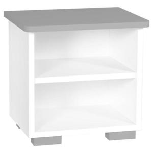 Noční stolek BB10 bílá+popelavý obraz