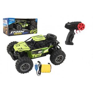 Auto RC buggy terénní zelené 22cm plast 2, 4GHz na baterie + dobíjecí pack v krabici 32x16x18cm obraz