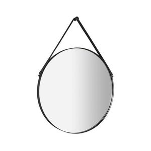 SAPHO ORBITER kulaté zrcadlo s koženým páskem ø 50cm, černá mat ORT050 obraz