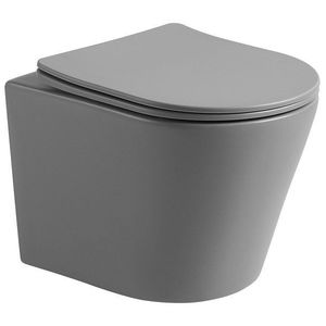MEXEN Rico Závěsná WC mísa včetně sedátka s slow-slim, duroplast, světle šedá mat 30724061 obraz