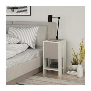 Noční stolek EMA 55x30 cm bílá/béžová obraz