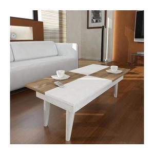 Konferenční stolek CASTRUM 30x90 cm bílá/hnědá obraz