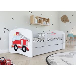 Kocot kids Dětská postel Babydreams hasičské auto bílá, varianta 70x140, bez šuplíků, bez matrace obraz