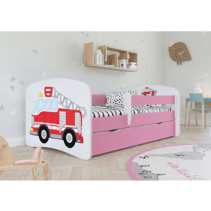 Kocot kids Dětská postel Babydreams hasičské auto modrá, varianta 70x140, bez šuplíků, bez matrace obraz