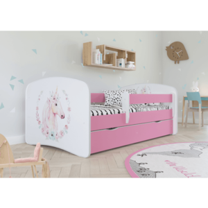 Kocot kids Dětská postel Babydreams kůň růžová, varianta 70x140, bez šuplíků, bez matrace obraz