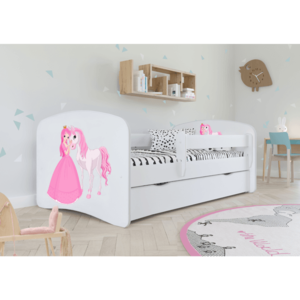 Kocot kids Dětská postel Babydreams princezna a poník bílá, varianta 70x140, bez šuplíků, bez matrace obraz