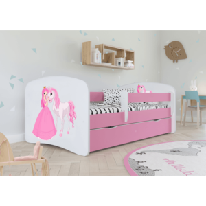 Kocot kids Dětská postel Babydreams princezna a poník růžová, varianta 70x140, bez šuplíků, bez matrace obraz