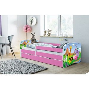 Kocot kids Dětská postel Babydreams safari růžová, varianta 70x140, bez šuplíků, bez matrace obraz