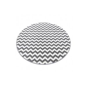 Dywany Lusczow Kulatý koberec SKETCH JACK šedý / bílý - Cikcak, velikost kruh 100 obraz
