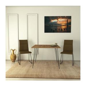 Jídelní stůl SANDALF 75x90 cm hnědá/černá obraz