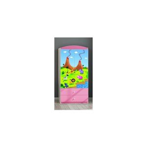 Kocot kids Dětská skříň Babydreams 90 cm safari růžová obraz