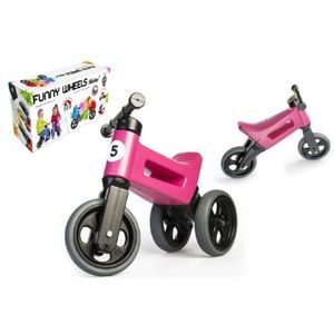 Teddies Funny Wheels Sport 2v1 růžové s gumovými koly obraz