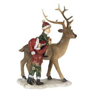 Vánoční dekorativní soška jelena s dětmi - 15*9*22 cm 6PR4672 obraz