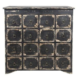 Černá antik dřevěná komoda se šuplíčky Vaene - 96*40*94 cm 5H0517 obraz