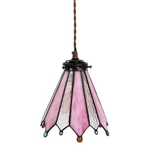 Závěsná lampa Tiffany Flowerbell pink - 18*15*115 cm E14/max 1*25W 5LL-6218 obraz