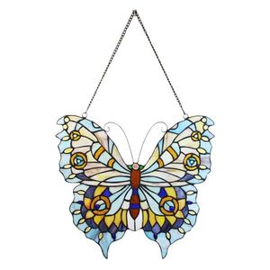 Závěsný Tiffany panel motýl Butterfly Blue - 40*60 cm 5LL-6236 obraz