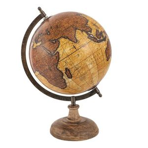 Hnědý dekorativní glóbus na dřevěném podstavci Globe - 22*22*37 cm 64928 obraz