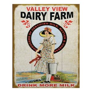 Nástěnná kovová cedule Dairy Farm - 20*1*25 cm 6Y5045 obraz